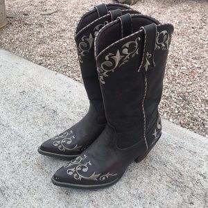 Very dark brown cowgirl boots